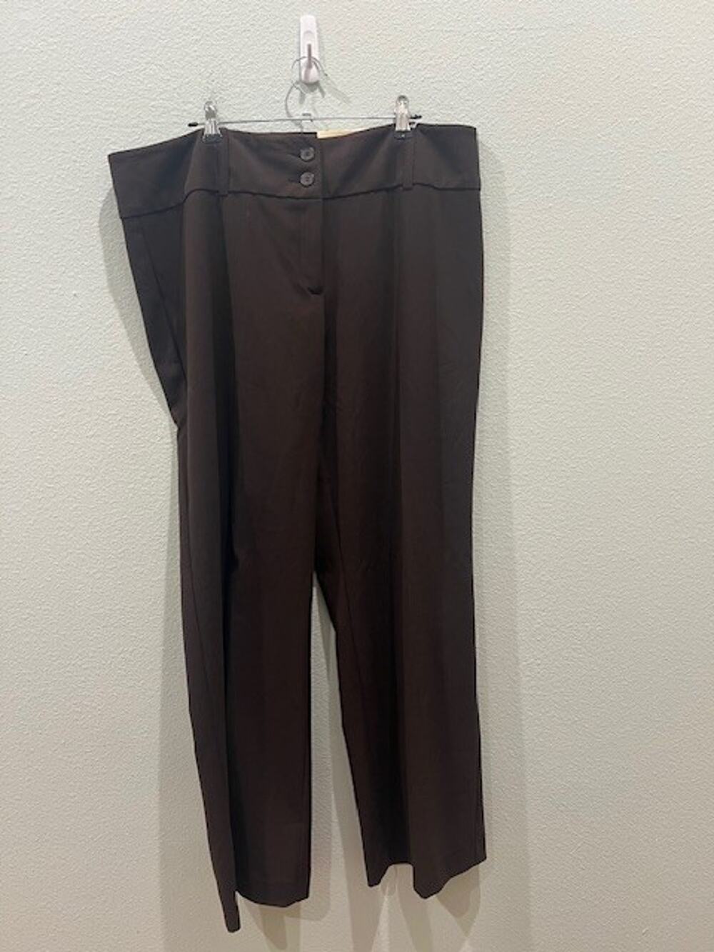 NWT Dressbarn Womens Size 16 Brown Flare Leg Tummy Control Brown Dress Pants